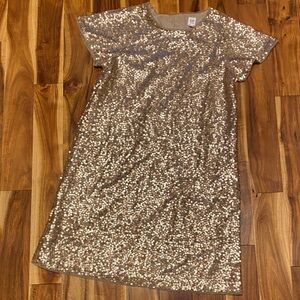 NEW GAP Size XXL (14-16) Girls Shimmering Bronze Sequin Kids Dress